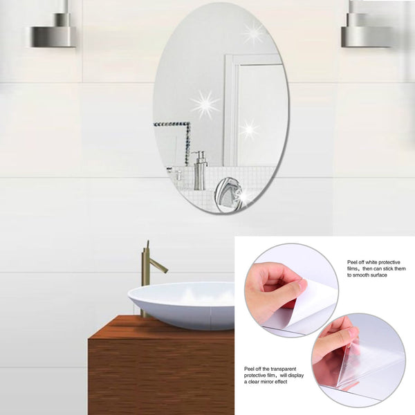 Oval Shape 3d Mirror Sticker Used In All Kinds Of Household And Official Purposes As A Sticker Etc