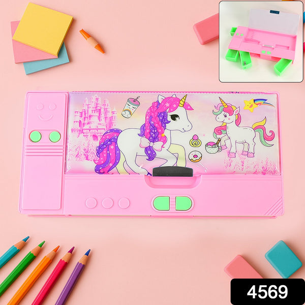 Multi Purpose Gadget Jumbo Pencil Box Compass With Calculator Jumbo 2 Side Slot Geometry Box Compass Use School , Traveling & Studio