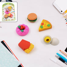 3D Food-Shaped Colorful Eraser Set – Cute Novelty Mini Erasers for Kids (5 Pc Set)